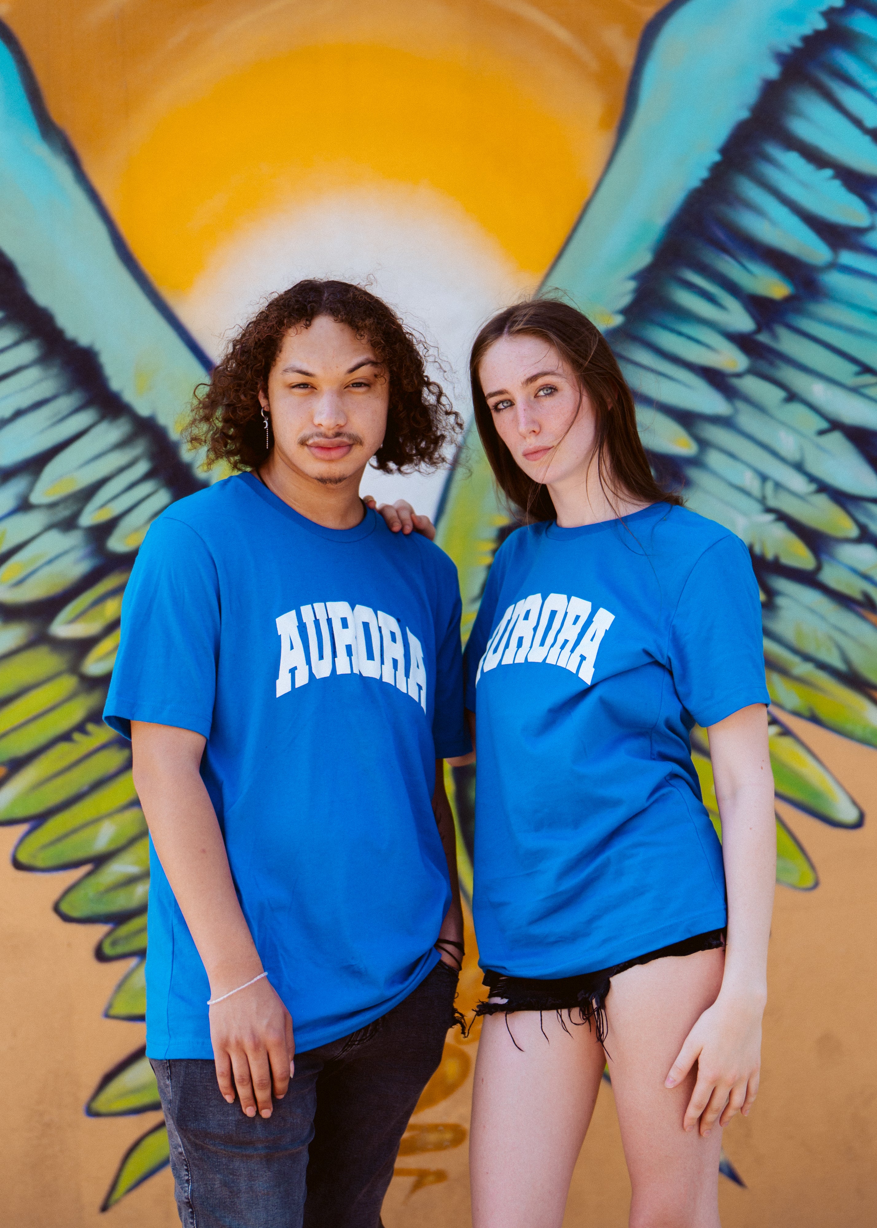 Royal Blue Aurora Unity Tee - Culturally Rich & Positive Energy Community Shirt