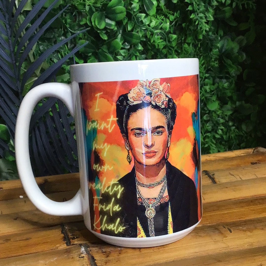 Iconic Frida Kahlo Portrait Mug – Pop Art Style Coffee Cup for Culture Enthusiasts